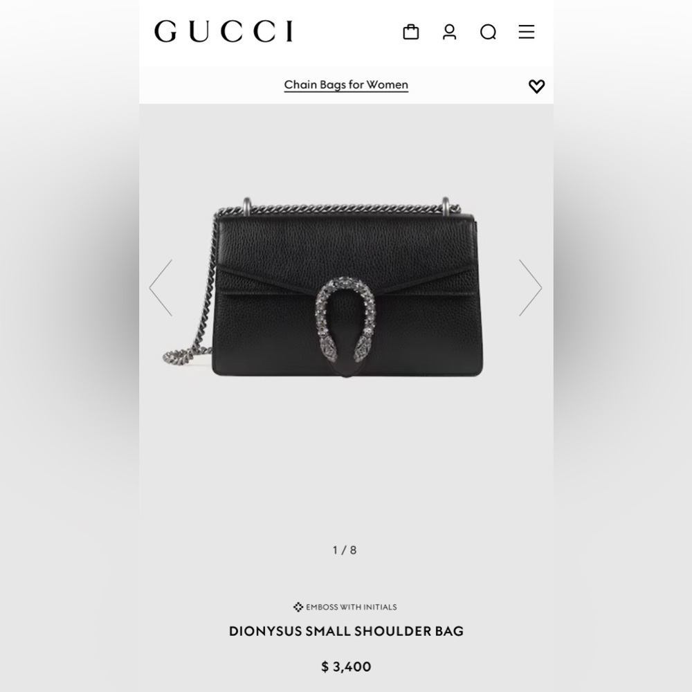 GUCCI DIONYSUS SMALL SHOULDER BAG - BLACK
